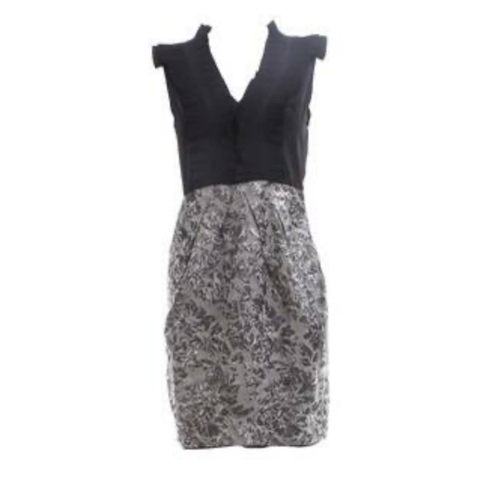 BCBGMaxAzria Black and Gray Mini Dress